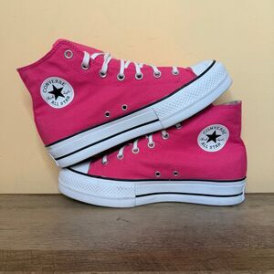 Converse Shoes Womens 10.5 CTAS Lift Platform High Top Sneakers hot pink